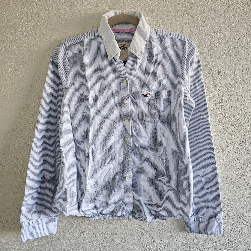 Hollister Blue Pinstripe Button Down Shirt